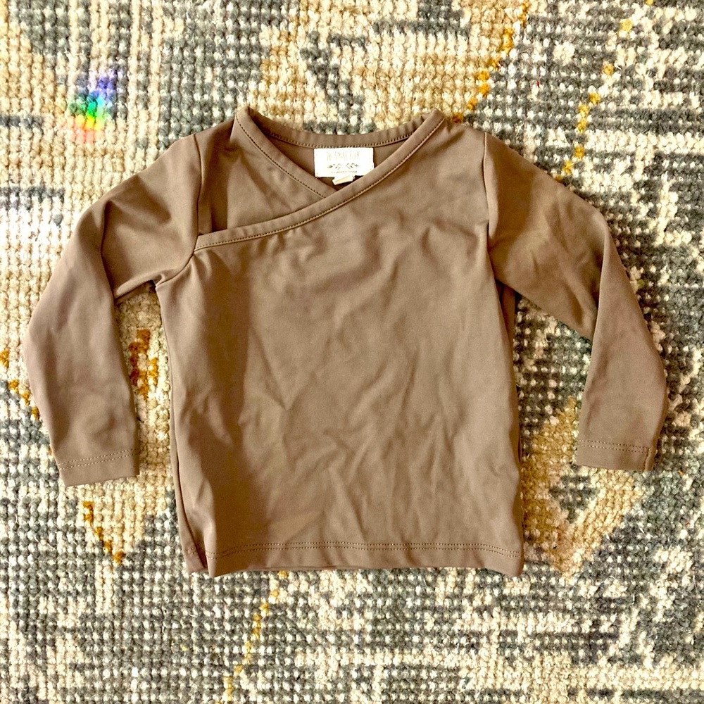 Simple Folk light brown swim top / rash guard - size 6-9 months